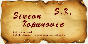 Simeon Kopunović vizit kartica